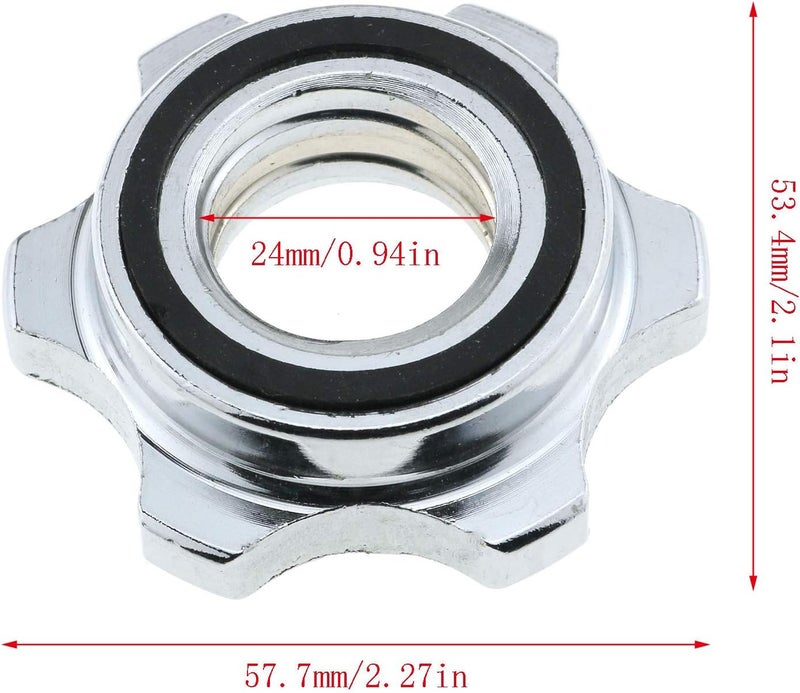 Eoutstanding Barbells Hex Nut 2PCS 1nch/25mm Spin Lock Collar Screws Dumbbell Spinlock Collars - Image 2